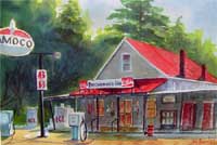 Buchannan's Grocery Warrenton Warren County- Watercolor Print Eastern North Carolina Rural - Bob Pittman Art Rural Center