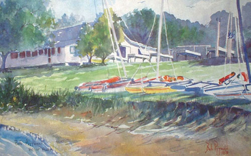 Camp Morehead Prints Bob Pittman Art - Painting, Watercolor, Oil, acrylic, Eastern NC, North Carolina, rural landscapes, Barns, tobacco, Fine Art Prints.