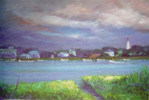 Silverlake Ocracoke print Bob Pittman Art - Painting, Watercolor, Oil, acrylic, Eastern NC, North Carolina, rural landscapes, Barns, tobacco, Fine Art Prints.
