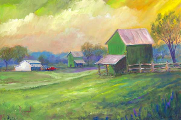 Rural NC Barns oil painting on Canvas
